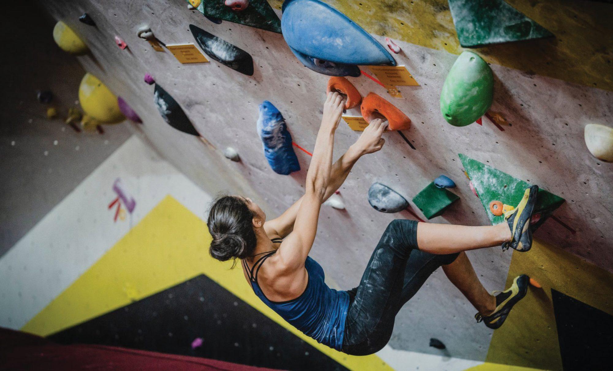 Welcome Magazine Snohomish Woman Climbing Indoor Wall