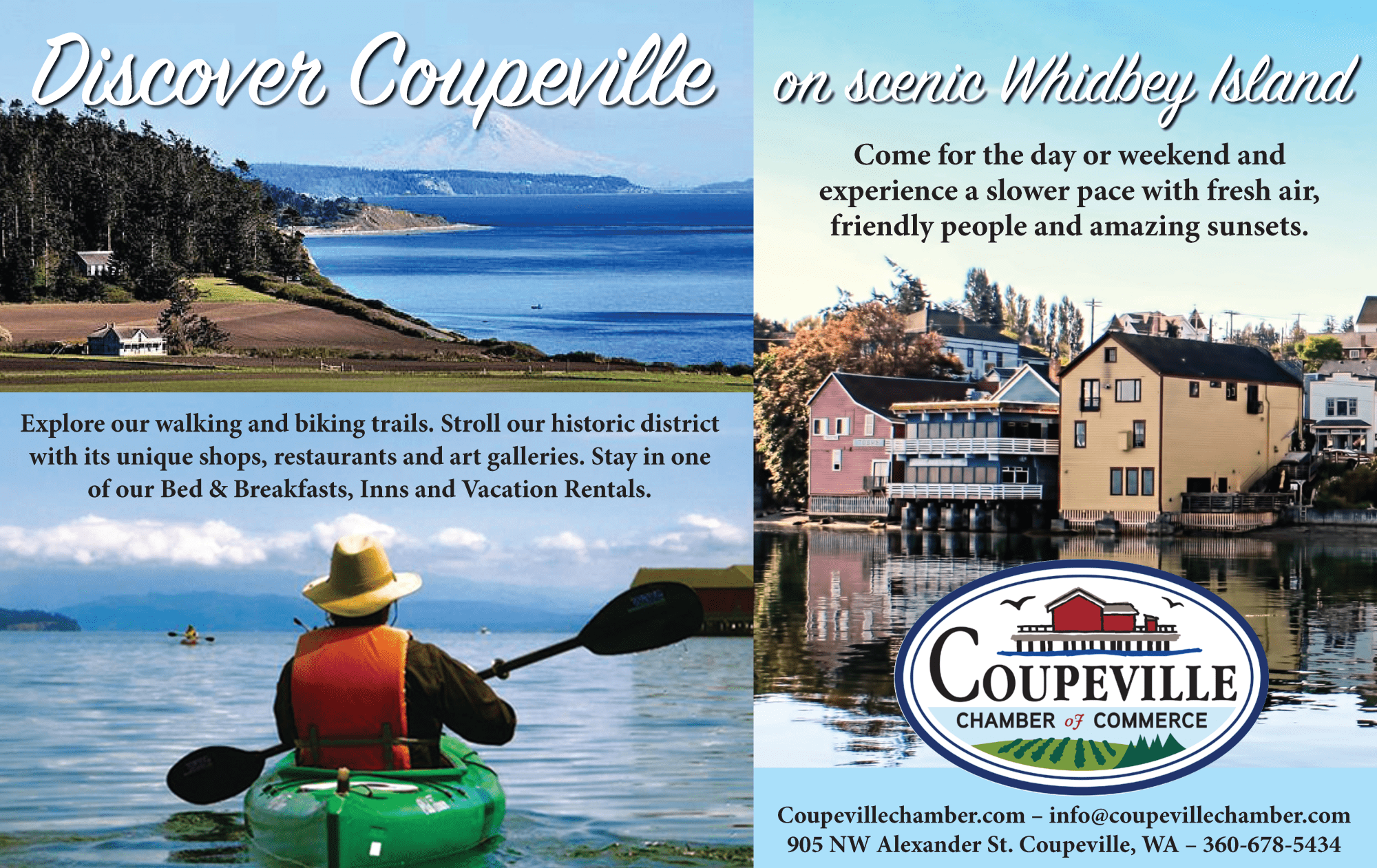 Welcome Magazine Snohomish Summer 2023 Ad Discover Coupeville