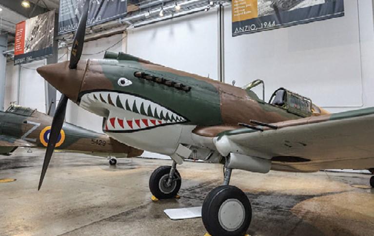 Vintage Warplane in Hanger
