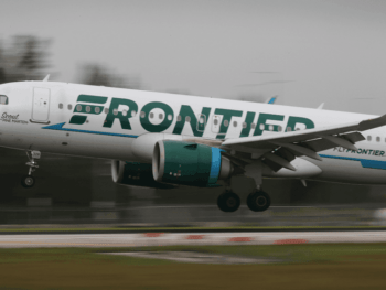 Dallas based Frontier Airlines Plane