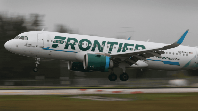 Dallas based Frontier Airlines Plane