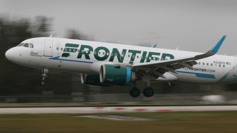 Dallas based Frontier Airlines Plane