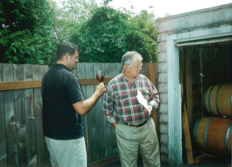 Mark Ryan McNeilly sampling his first vintage with his Grandfather in 1999