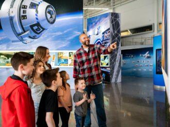 Children Looking at a Future of Flight Exhibit