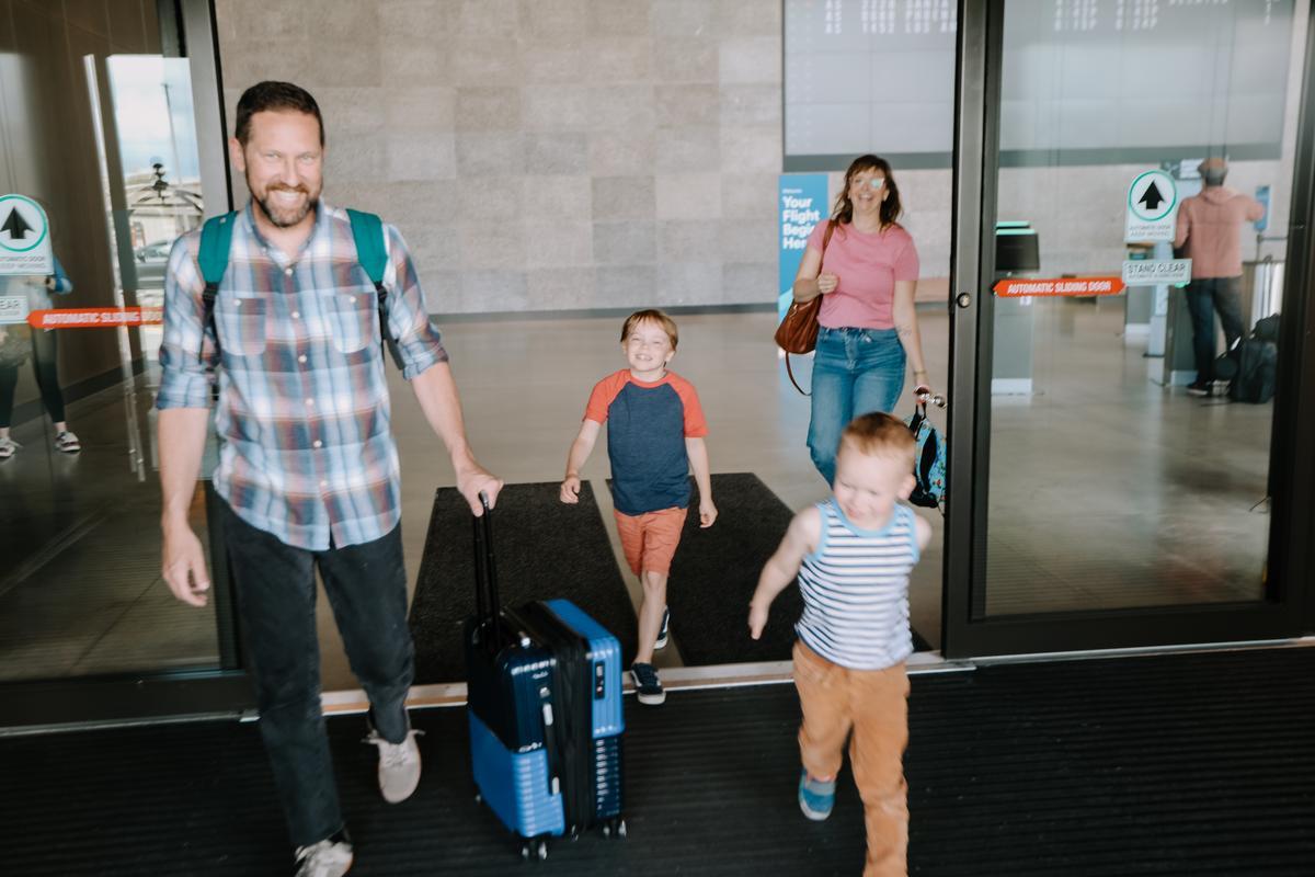 Family flying at Paine Field