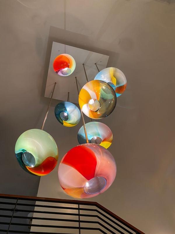 Glass orbs shown overhead