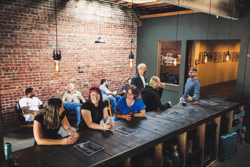 Patrons at Eric Obsidian Hall in Everett