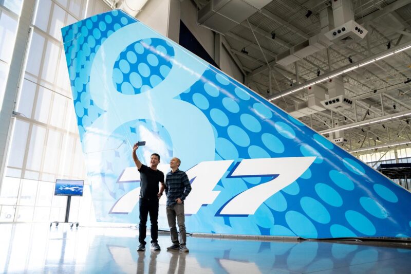 Selfie in Front of Boeing 747 Tail